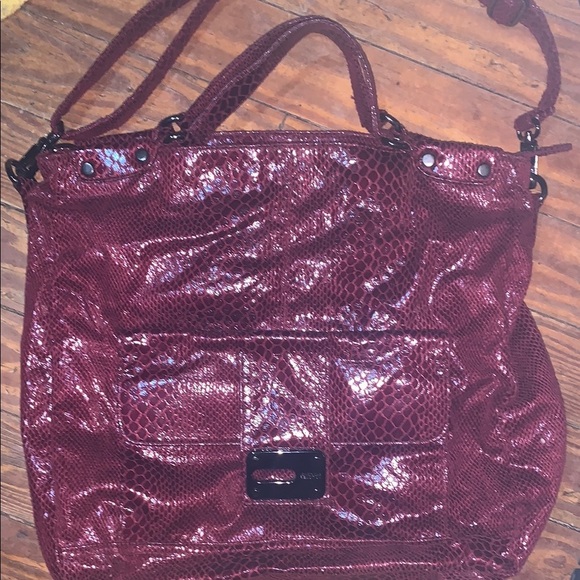 Kenneth Cole Reaction XL snakeskin hobo tote w/crossbody straps - Picture 1 of 11